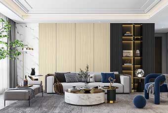 张家口轻奢风格-客厅
